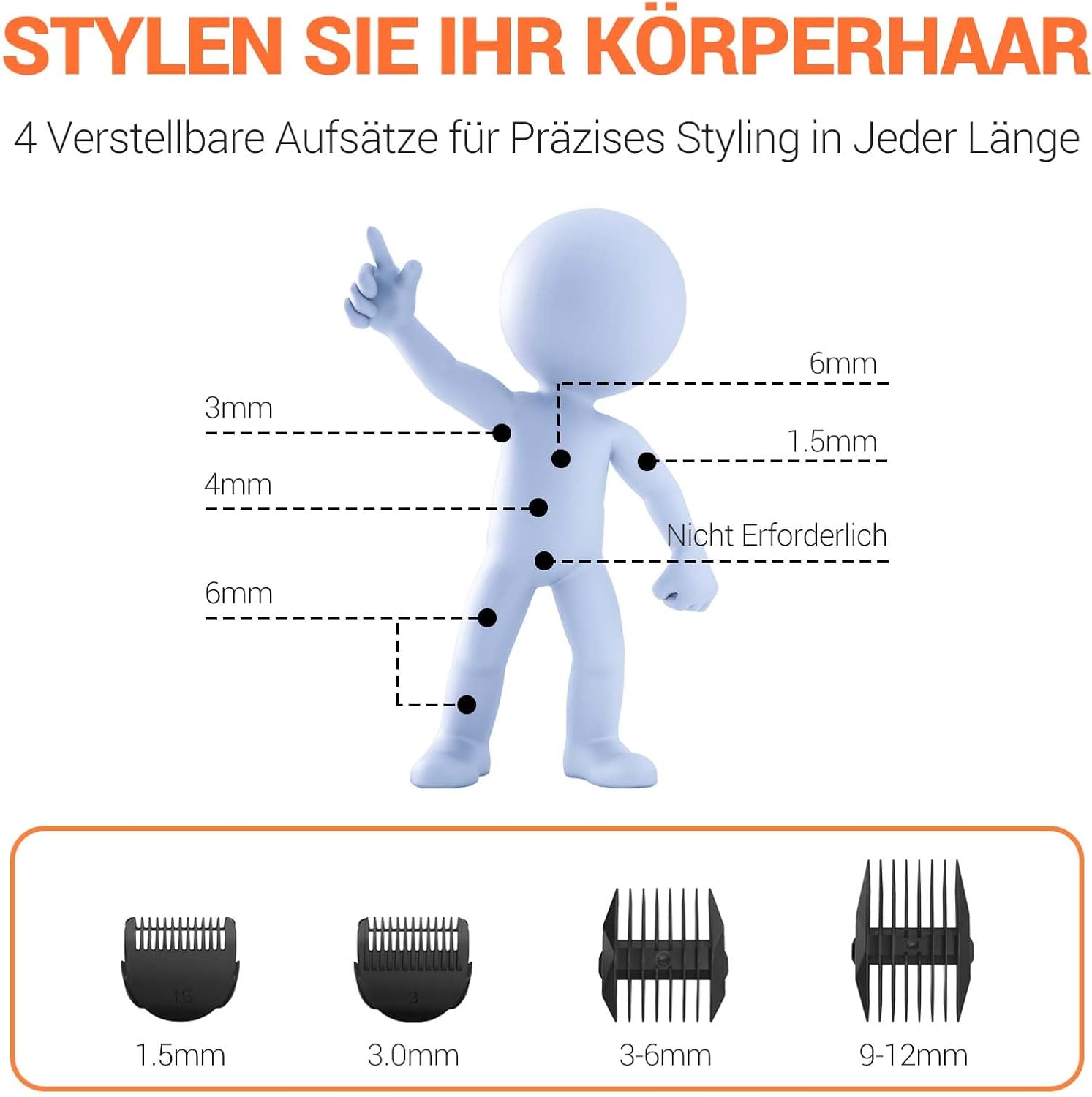 Penisvergrößerung & Pflege – Manscaped Men's Intimate Shaver, Intimate Shaver, Body Groomer Men, Body Hair Trimmer, Waterproof Wet/Dry Shaver, 20x Use After Charging – Bild 8