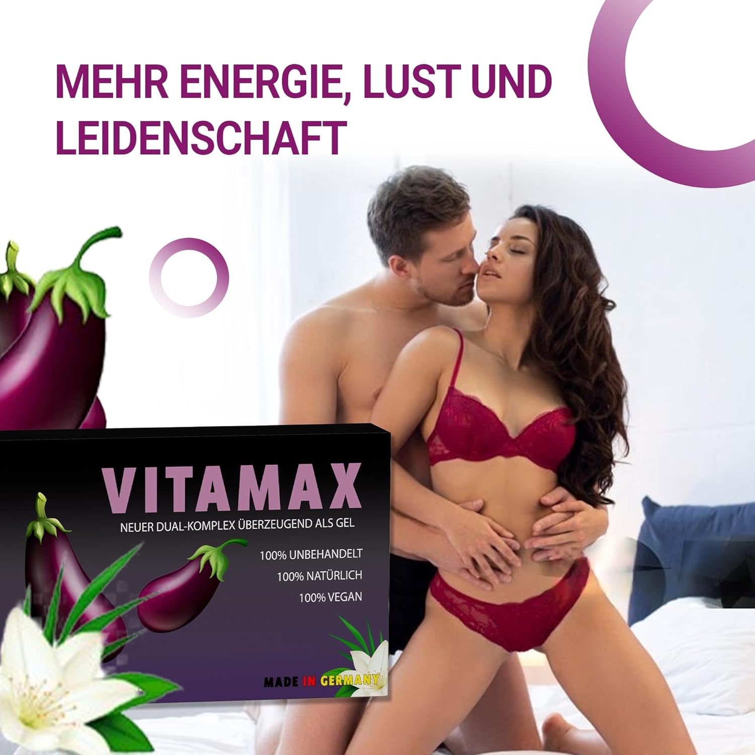 Potenzmittel & Standfestigkeit – Vitamax Herrenwohl Jelly Extra Strong - Selenium, Zinc, Maca, Ginseng, L-Arginine Testosterone - Libido Booster for Men - Pack of 5 High Dose Trial Pack – Bild 3