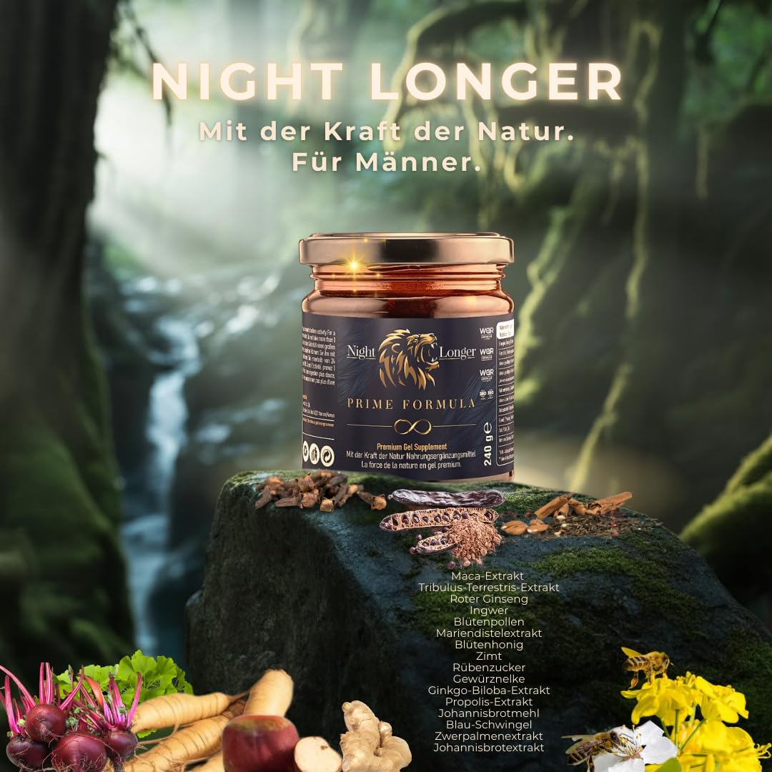 Potenzmittel & Standfestigkeit – Night Longer Maca Gel 240 g Instant Effect, Extra Strong for Active Men, Ginseng & Tribulus Terrestris - 2 Pack – Bild 4