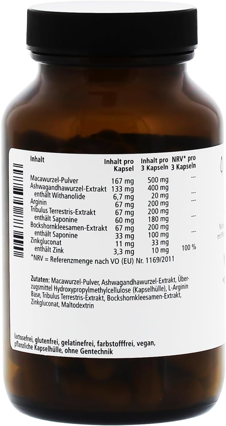Potenzmittel & Standfestigkeit – ESSENZ - Libido 2 x 90 Capsules - Libido Capsules with Maca Root Powder, Ashwagandha Root & Fenugreek Seed Extract. To Promote Vitality & Performance – Bild 3