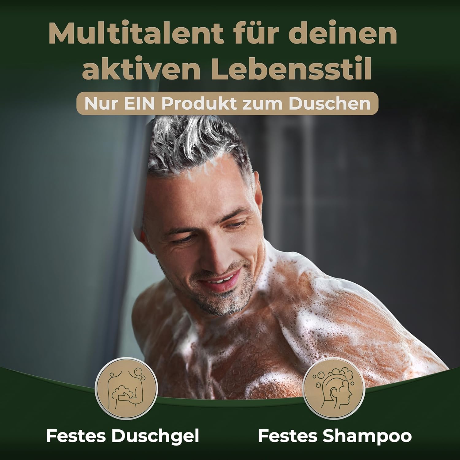 Penisvergrößerung & Pflege – larum sports Solid Shower Soap Men Pure - Solid Shower Gel - Soap for Hair, Body, Face - Solid Shampoo - Men's Natural Soap - 10 x Organic Soap of 85 g – Bild 2
