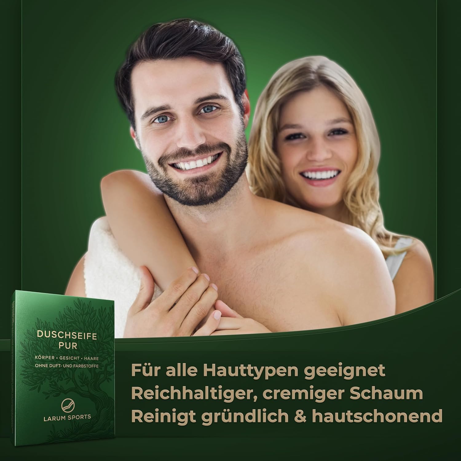 Penisvergrößerung & Pflege – larum sports Solid Shower Soap Men Pure - Solid Shower Gel - Soap for Hair, Body, Face - Solid Shampoo - Men's Natural Soap - 10 x Organic Soap of 85 g – Bild 3