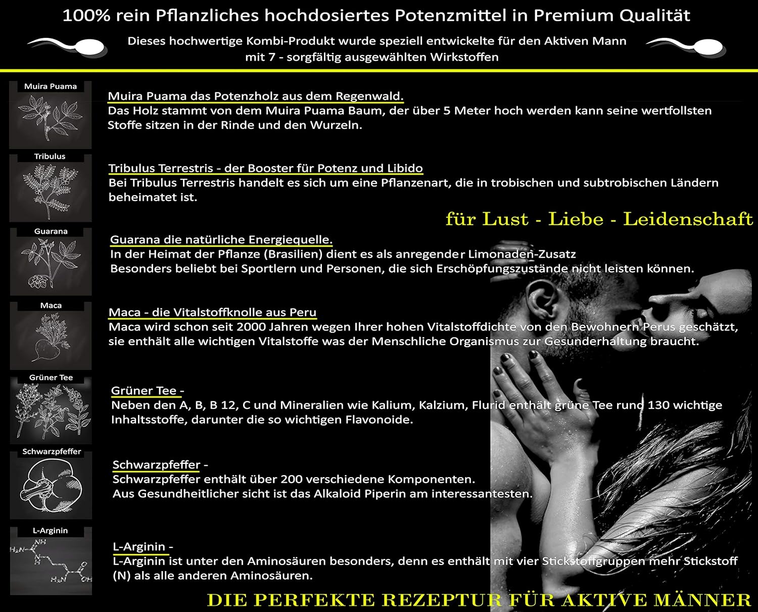 Ausdauer & Energie – B.P.V - Testattack 60 Capsules = 32 g - Hardcore Training Booster - High Dose Combination Product Perfect for Athletes and Active Men - For Lust - Love - Passion and More – Bild 5