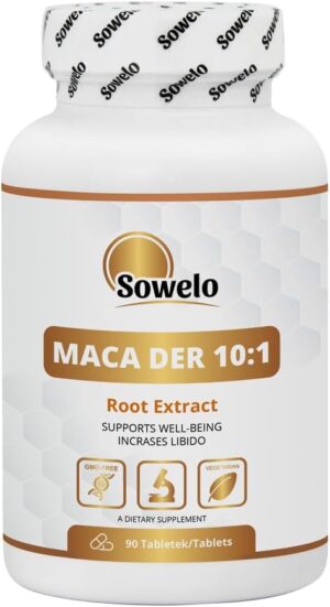 Ausdauer & Energie – Maca 10:1, Maca Root Extract, 90 Tablets, High Dose, Vitamins B3 and B6, Vitamin C, Zinc, Calcium, Dietary Supplement