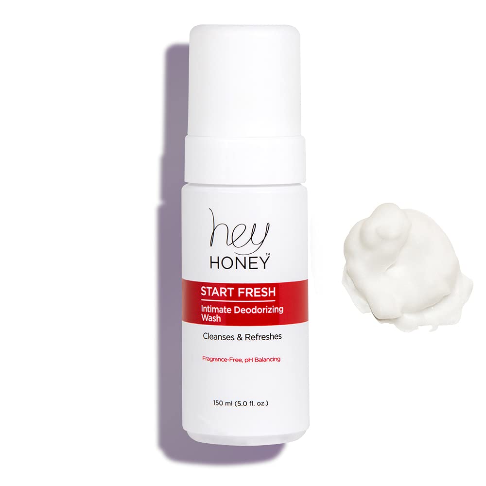 Penisvergrößerung & Pflege – Hey Honey Intimate Wash Foam for Body Odour | pH Balancing Cleaner | Intimate Wash Gel for Women | Fragrance Free & Non-Irritating | Aloe Vera, Honey & Propolis Extract for Sensitive Skin | 150 ml