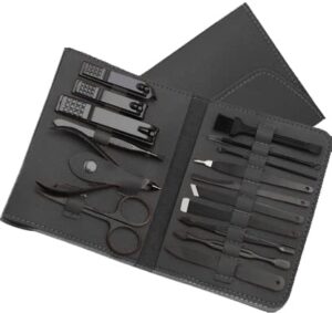 Penisvergrößerung & Pflege – 16 Piece Grooming Kit - Surgical Steel Manicure Pedicure Face Hand Foot Nails Intimate Personal Care & Style Rustproof Powder Coated Leather Bag Unisex Travel Accessories Gift