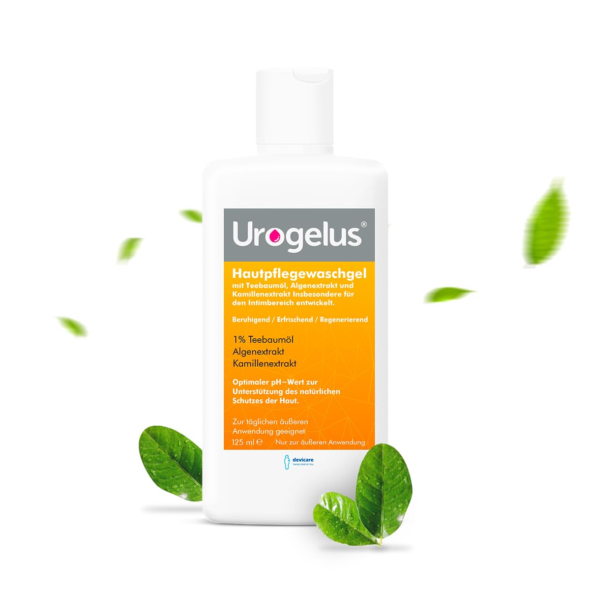 Penisvergrößerung & Pflege – Urogelus - Intimate Wash Gel for Women & Men - Soothing, Refreshing, Antiseptic - Gentle Intimate Hygiene for Daily Use - 125 ml - Devicare