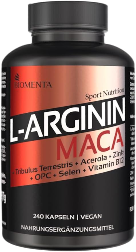 Ausdauer & Energie – Arginine 1500 mg + Maca 1200 mg + Zinc, OPC - 140 Capsules