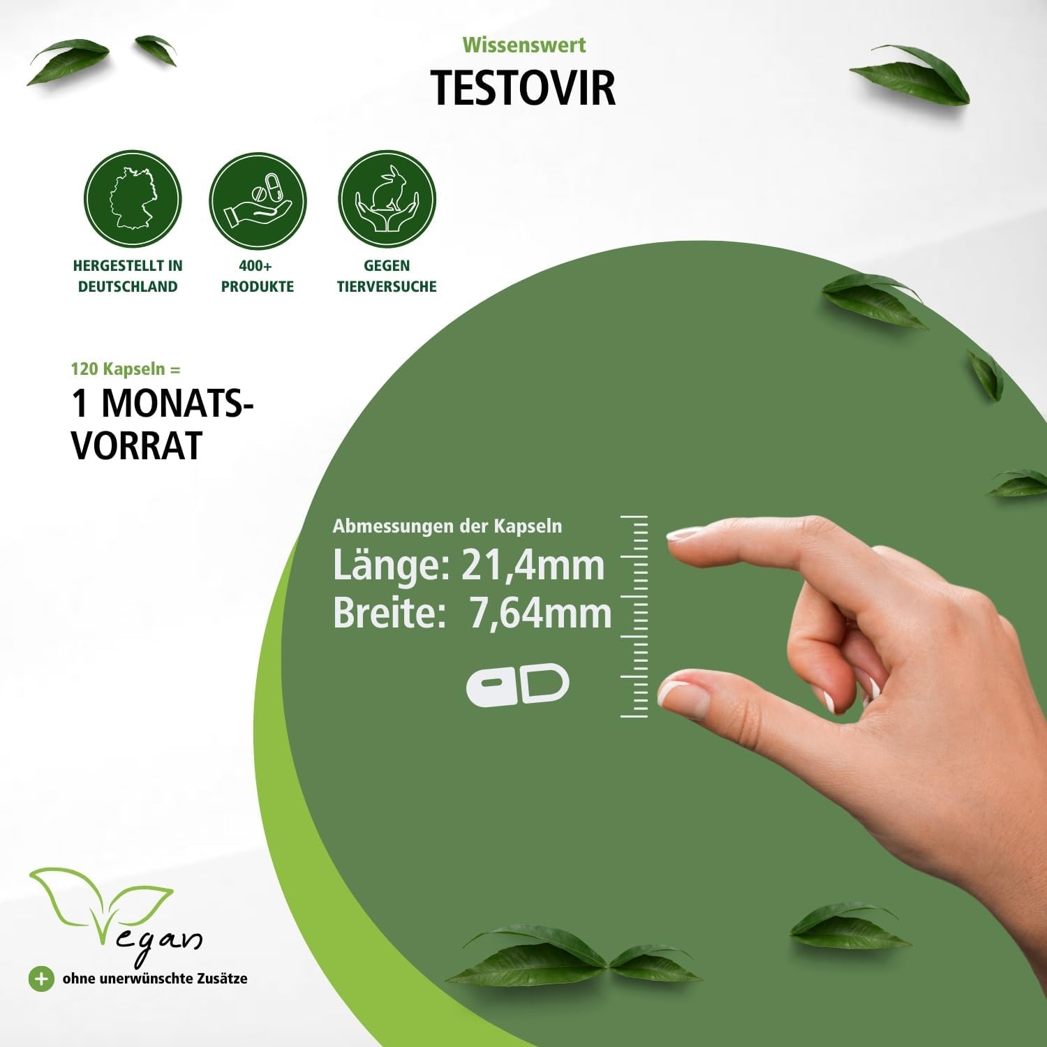 Ausdauer & Energie – Testovir with Muira Puama (Potency Wood) and Chrysin 120 Capsules – Vegetarian – Man On A Natural Basis – Bild 5