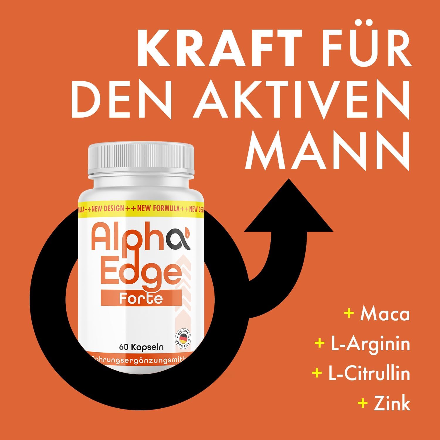 Potenzmittel & Standfestigkeit – Alpha Edge Forte Capsules | For More Passion for Two | Natural Ingredient Combination | 60 Capsules – Bild 2