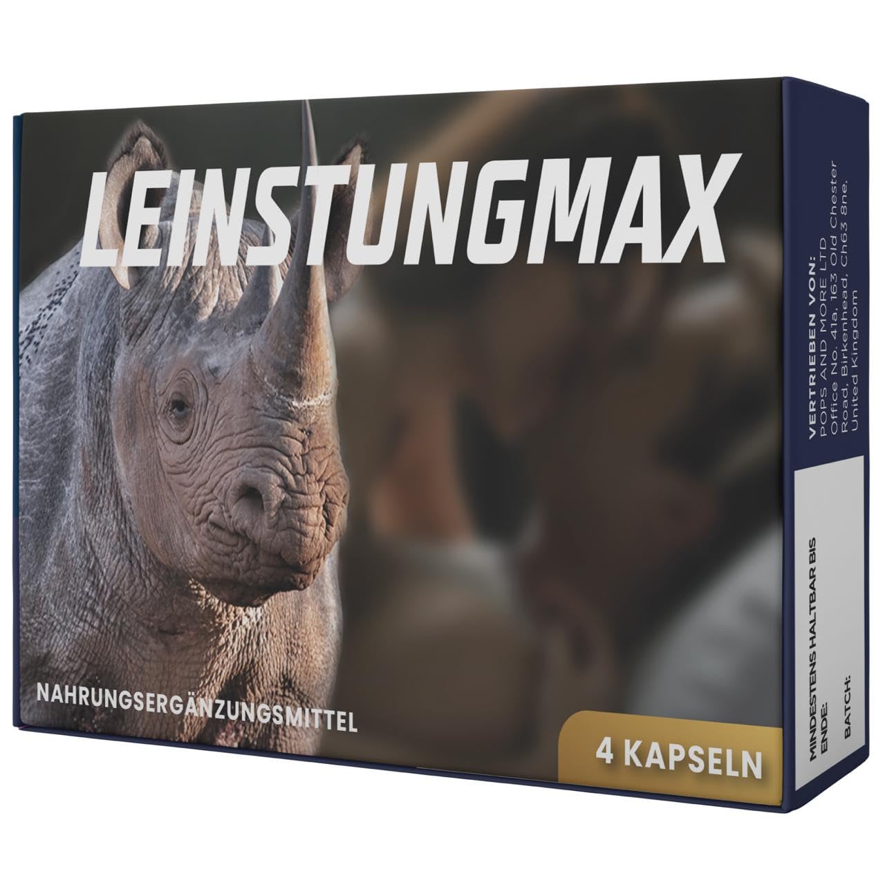 Potenzmittel & Standfestigkeit – LEINSTUNGMAX Extra Strong Strengthening Capsules for Active Men. 4 Capsules High Dose Pure Ginseng Extract to Instantly Support Man's Passionate Moments | 100% Natural