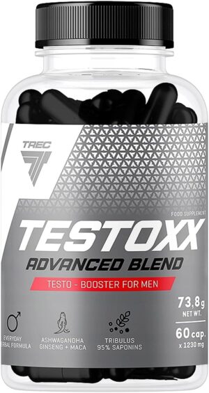 Ausdauer & Energie – Testoxx | Testosterone Booster for Men | Libido Support | Dietary Supplement | Muscle Mass Growth (60 Capsules)