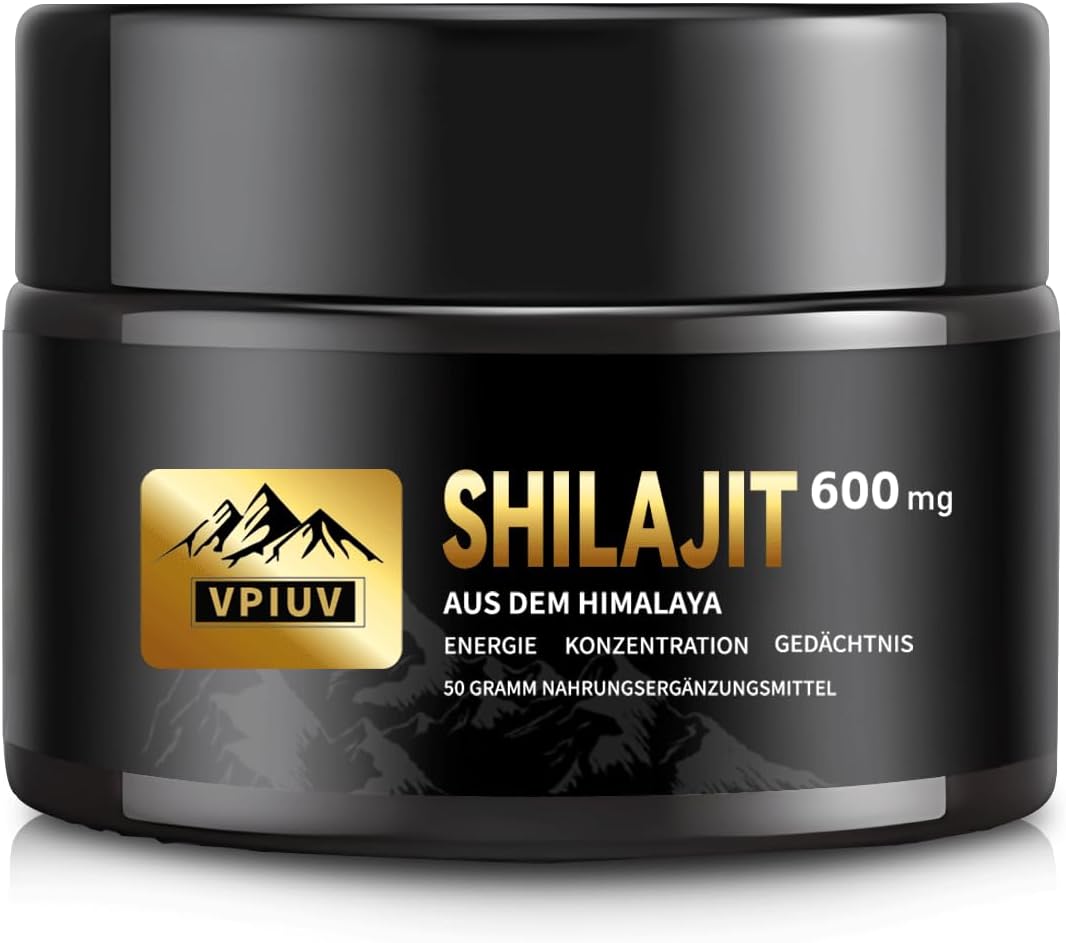 Ausdauer & Energie – Shilajit Resin 100% Pure - Himalayan Shilajit with 75% Fulvic Acid & 85+ Minerals - Natural Energy, Focus & Immune System - 50g Original Resin