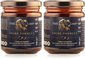 Potenzmittel & Standfestigkeit – Night Longer Maca Gel 240 g Instant Effect, Extra Strong for Active Men, Ginseng & Tribulus Terrestris - 2 Pack
