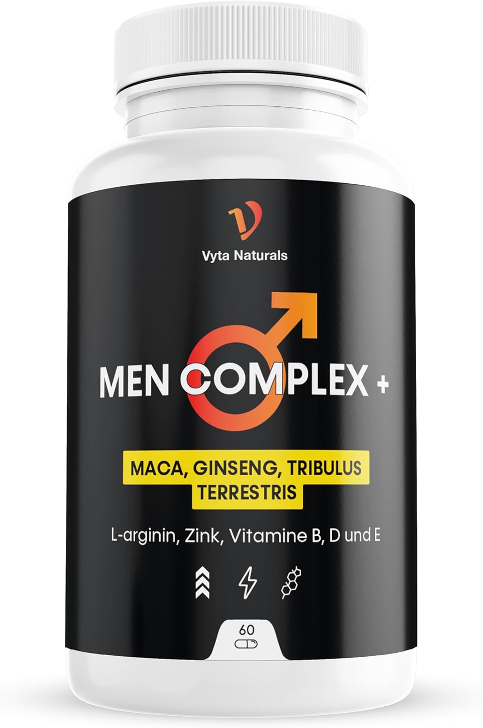 Ausdauer & Energie – Testosterone Booster for Men - Energy, Physical Performance, Male Vitality - With Maca, Tribulus Terrestris, Ginseng, L Arginine, Zinc, Vitamin B, D and E