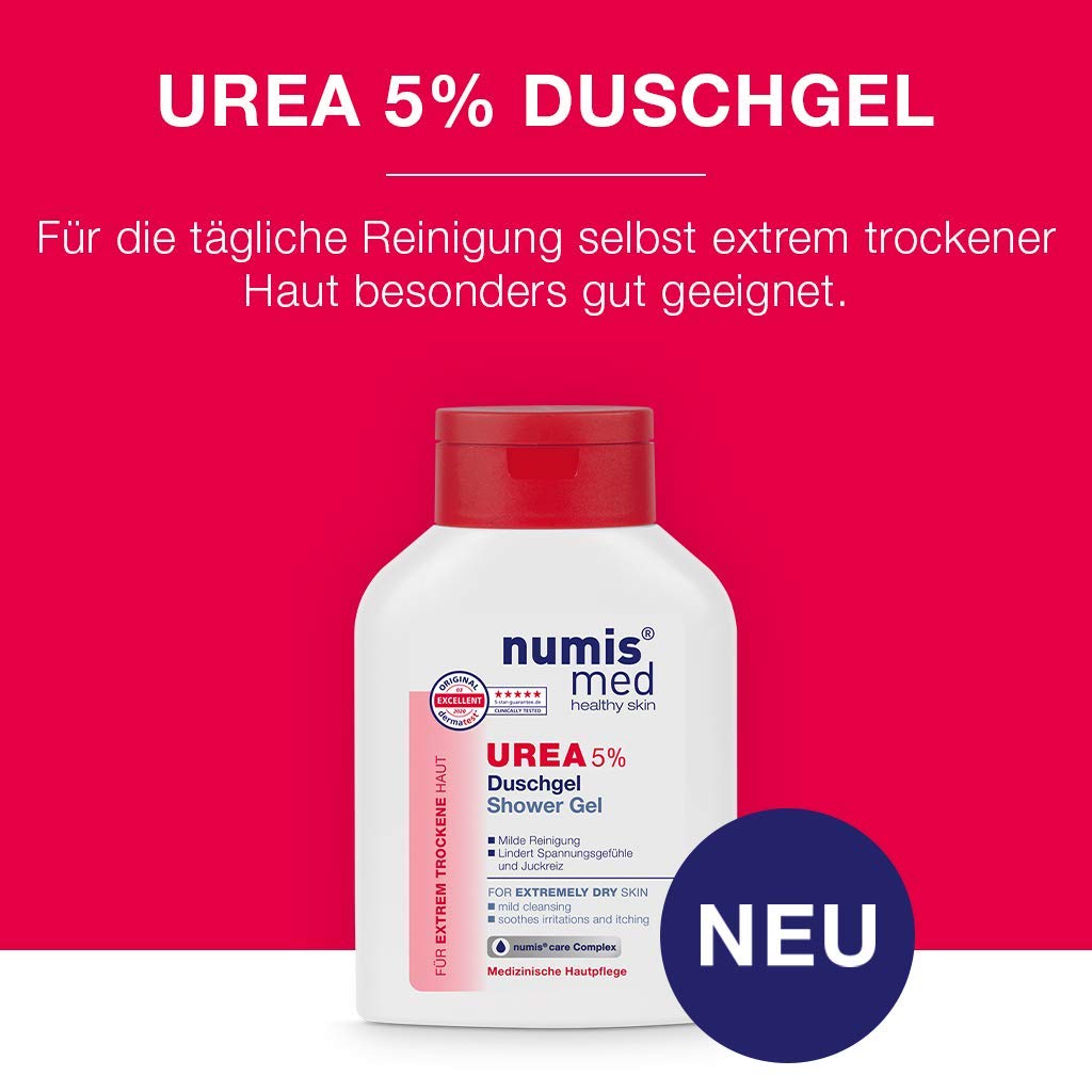 Penisvergrößerung & Pflege – numis med Shower Gel with 5% Urea - Skin Soothing Shower Gel for Extremely Dry, Itch-Tone Skin - Vegan Skin Care without Silicones, Parabens & Mineral Oil - Shower Gel Pack of 3 (3 x 200 ml) – Bild 3