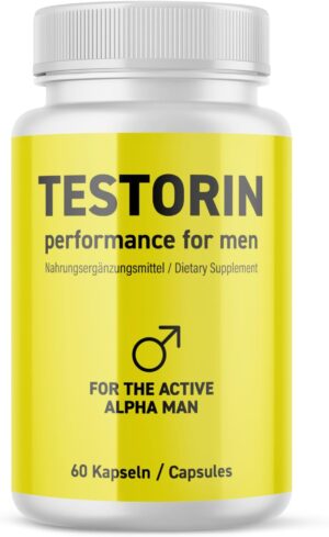 Potenzmittel & Standfestigkeit – Testorin Caps | The Daily Companion for Men | With Proven Formula | Contents 60 Capsules 1x