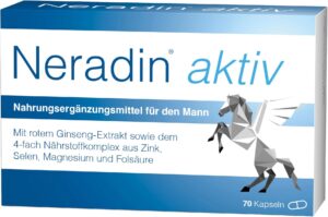 Potenzmittel & Standfestigkeit – Neradin Aktiv Micronutrient Complex Especially for Men with Red Ginseng Extract and a Useful 4-Way Nutrient Complex of Zinc, Selenium, Magnesium and Folic Acid, Pack of 70