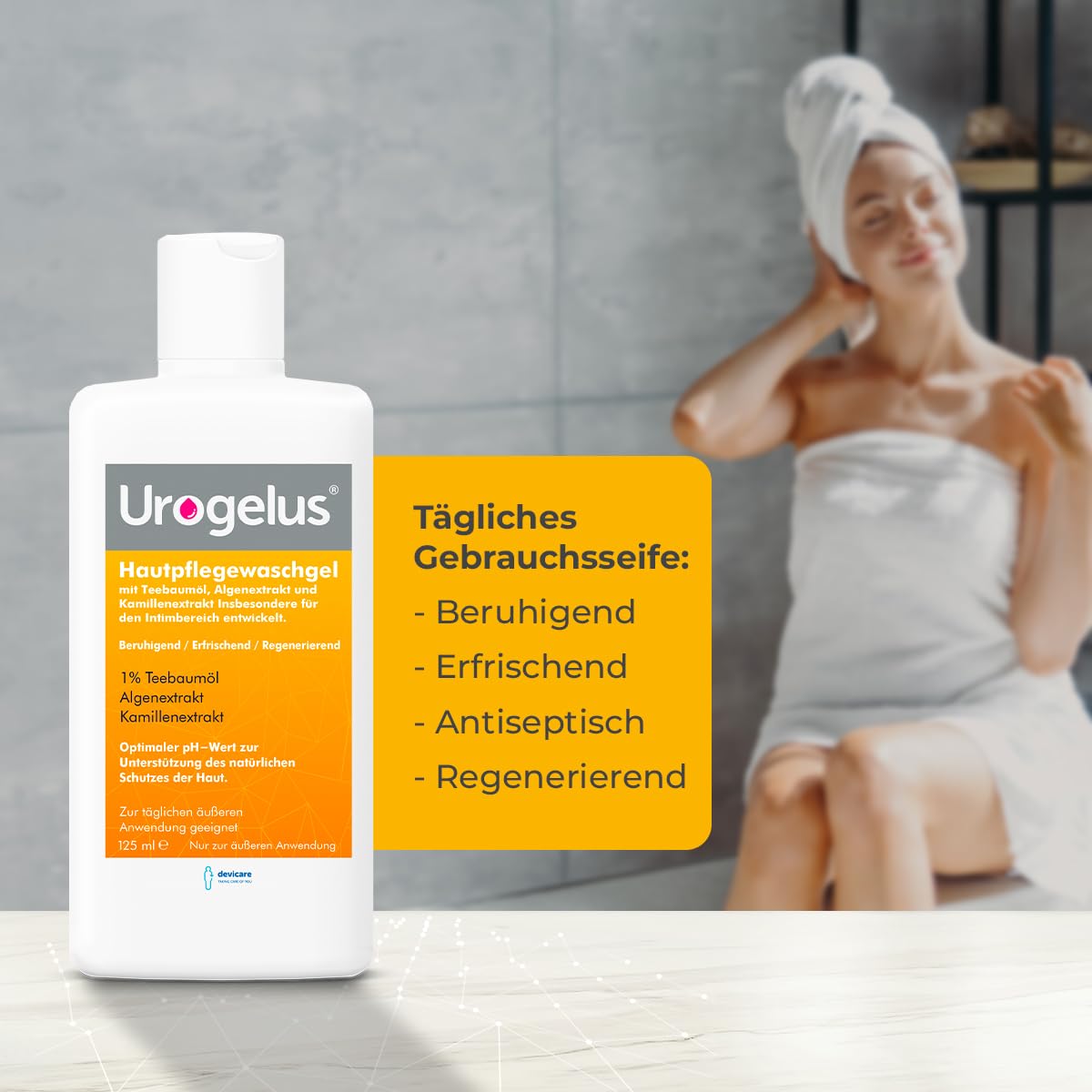 Penisvergrößerung & Pflege – Urogelus - Intimate Wash Gel for Women & Men - Soothing, Refreshing, Antiseptic - Gentle Intimate Hygiene for Daily Use - 125 ml - Devicare – Bild 3