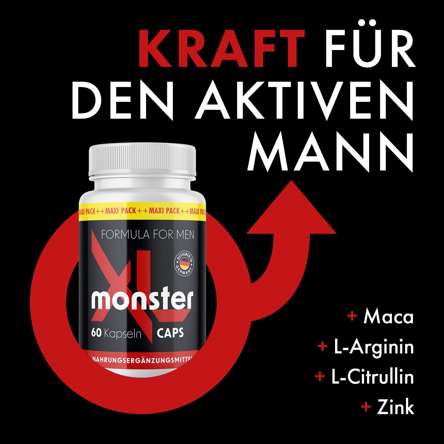 Potenzmittel & Standfestigkeit – Monster XL Caps | Love, Lust and Passion | Easy to Use | 60 Capsules | 1x – Bild 2