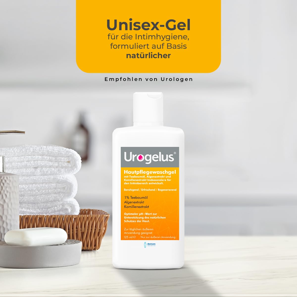 Penisvergrößerung & Pflege – Urogelus - Intimate Wash Gel for Women & Men - Soothing, Refreshing, Antiseptic - Gentle Intimate Hygiene for Daily Use - 125 ml - Devicare – Bild 2