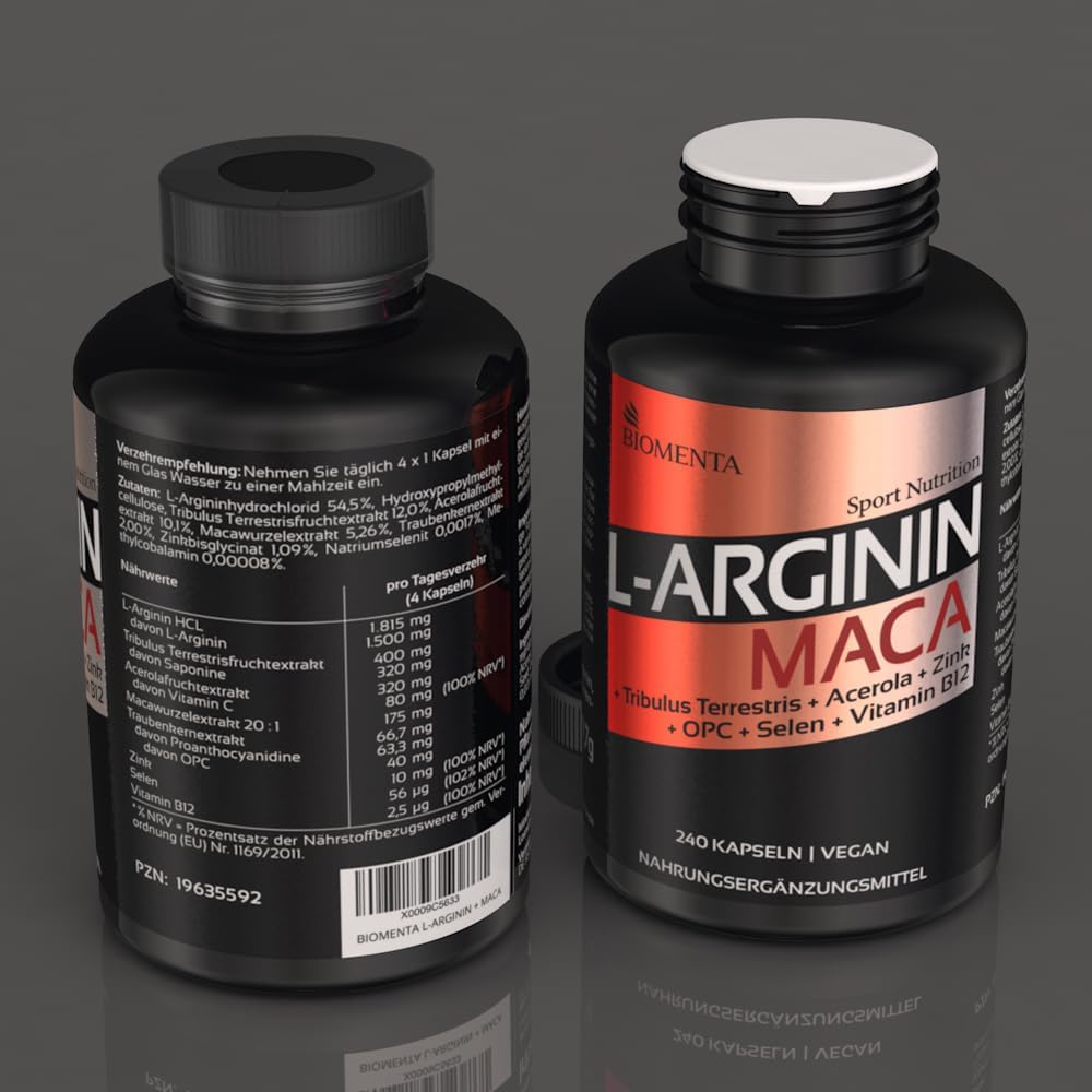 Ausdauer & Energie – Arginine 1500 mg + Maca 1200 mg + Zinc, OPC - 140 Capsules – Bild 5