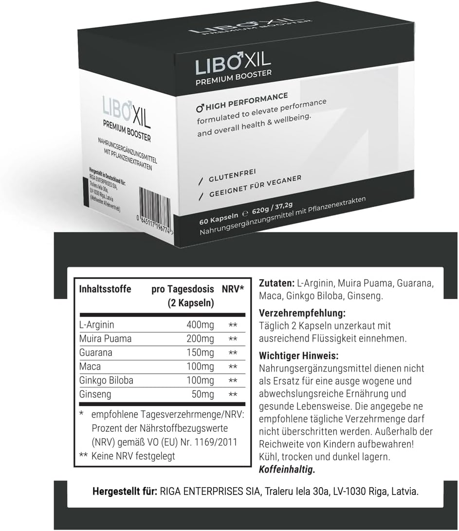 Potenzmittel & Standfestigkeit – High Dose Capsules - Premium Lust Capsule for the Active Man - Innovative Men's Complex with Arginine, Maca, Guarana - Formula for Male Desire - Vegan Men Supplement (1 x 60 Capsules) – Bild 5