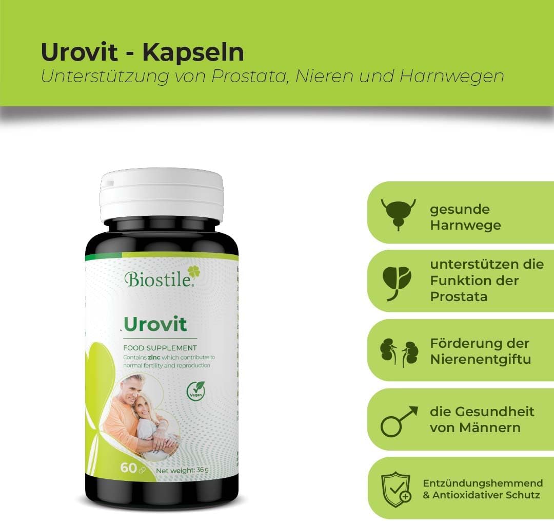 Ausdauer & Energie – Urovit Capsules - 60 Capsules to Support the Male Urinary Tract and Maintain Normal Testosterone Levels – Bild 2