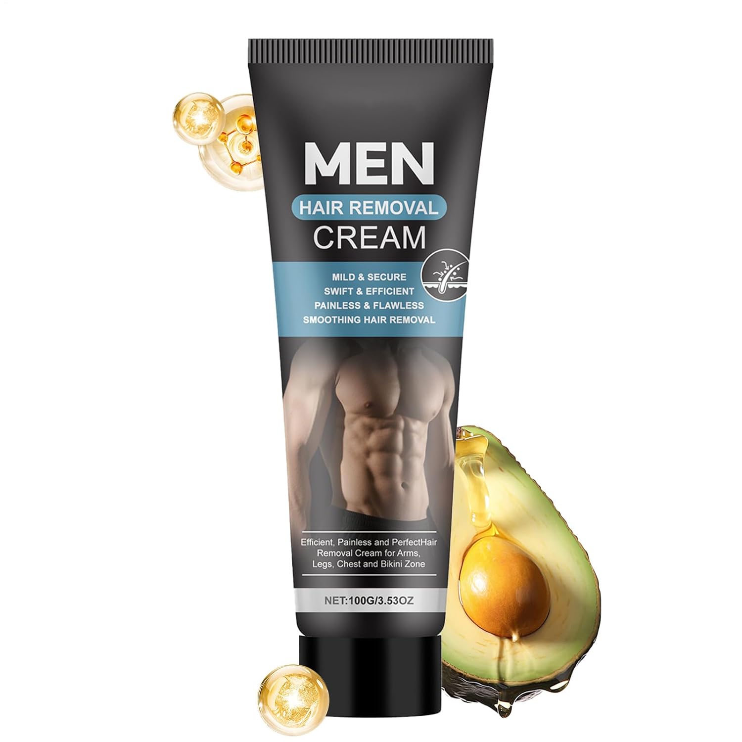Penisvergrößerung & Pflege – Intime Haarentfernungscreme für Männer, 100 ml Rasierprodukt – Enthaarungscreme für Intimhaare | für Freund, Ehemann, Vater, Athleten, Bodybuilder, professionelle Schwimmer, geschäftige Brüste, Rücken