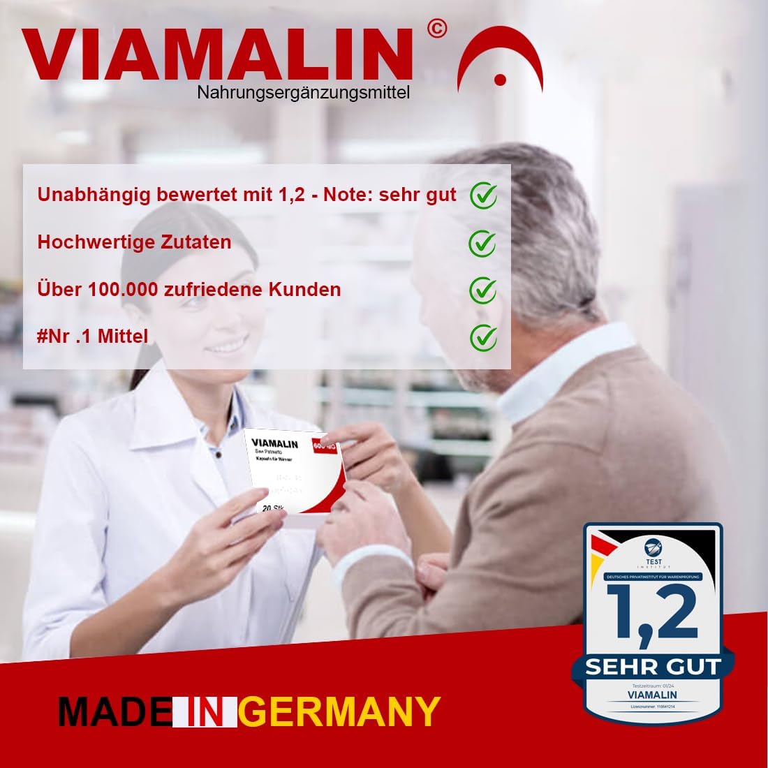 Potenzmittel & Standfestigkeit – Viavital - 600 milligrams for men - instant and stable - 20 capsules high dose and extra strong in blister with Tribulus Terrestris – Bild 2