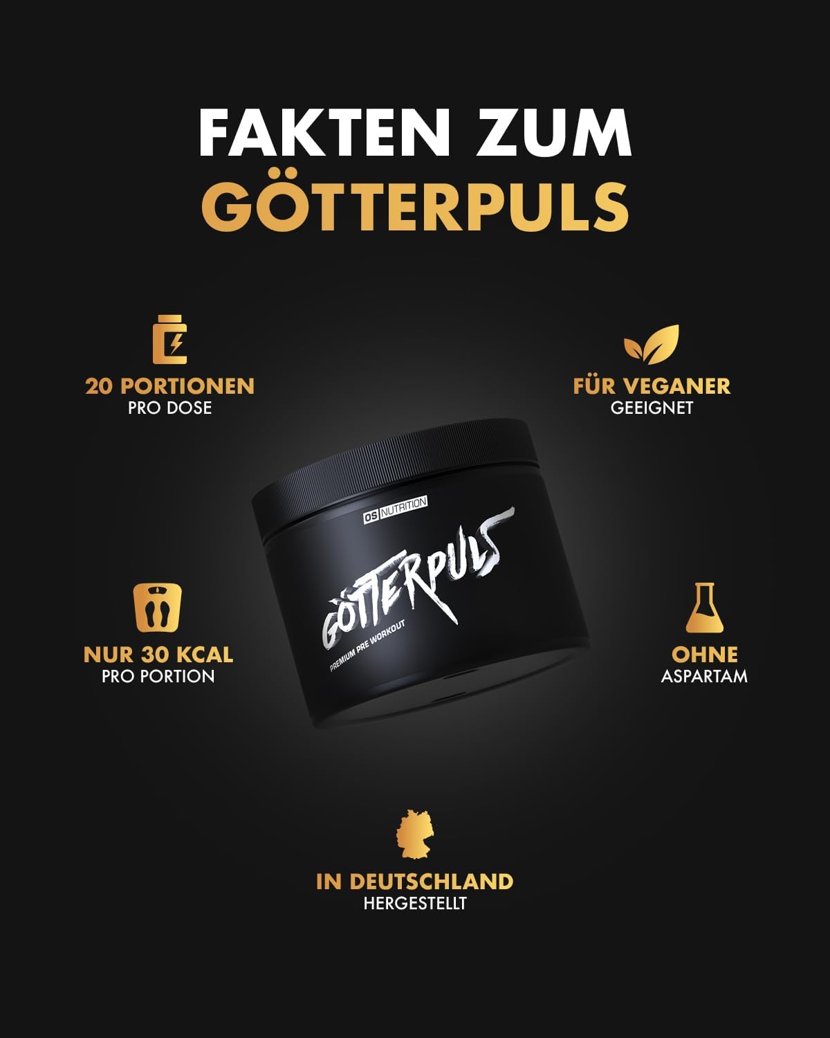 Ausdauer & Energie – OS NUTRITION Götterpuls Premium Pre-Workout Supplement, 308 g – Bild 3