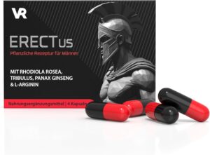 Ausdauer & Energie – ERECTus - Supplement for Men with Rhodiola Rosea, Tribulus, Panax Ginseng & L-Arginine - Vegetable Formula without Artificial Additives