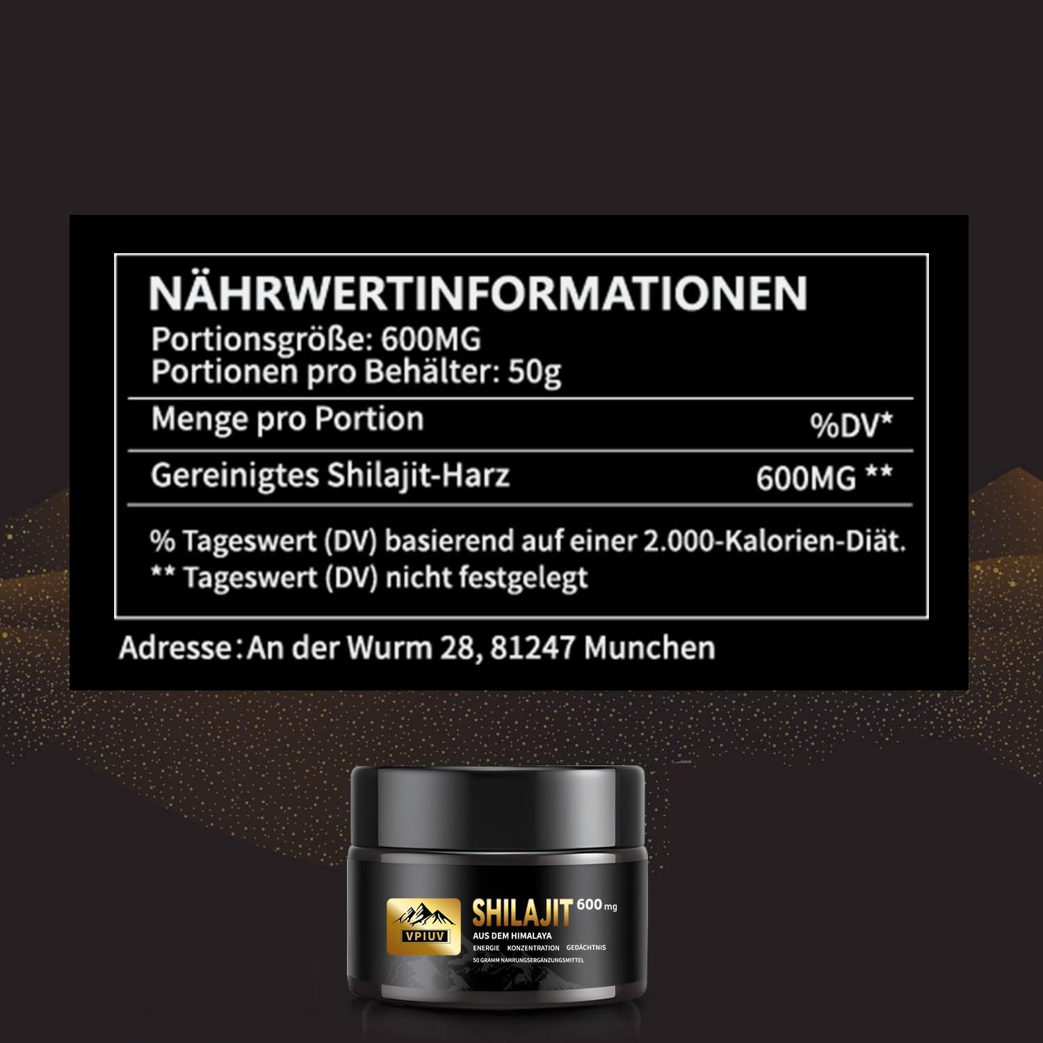 Ausdauer & Energie – Shilajit Resin 100% Pure - Himalayan Shilajit with 75% Fulvic Acid & 85+ Minerals - Natural Energy, Focus & Immune System - 50g Original Resin – Bild 2