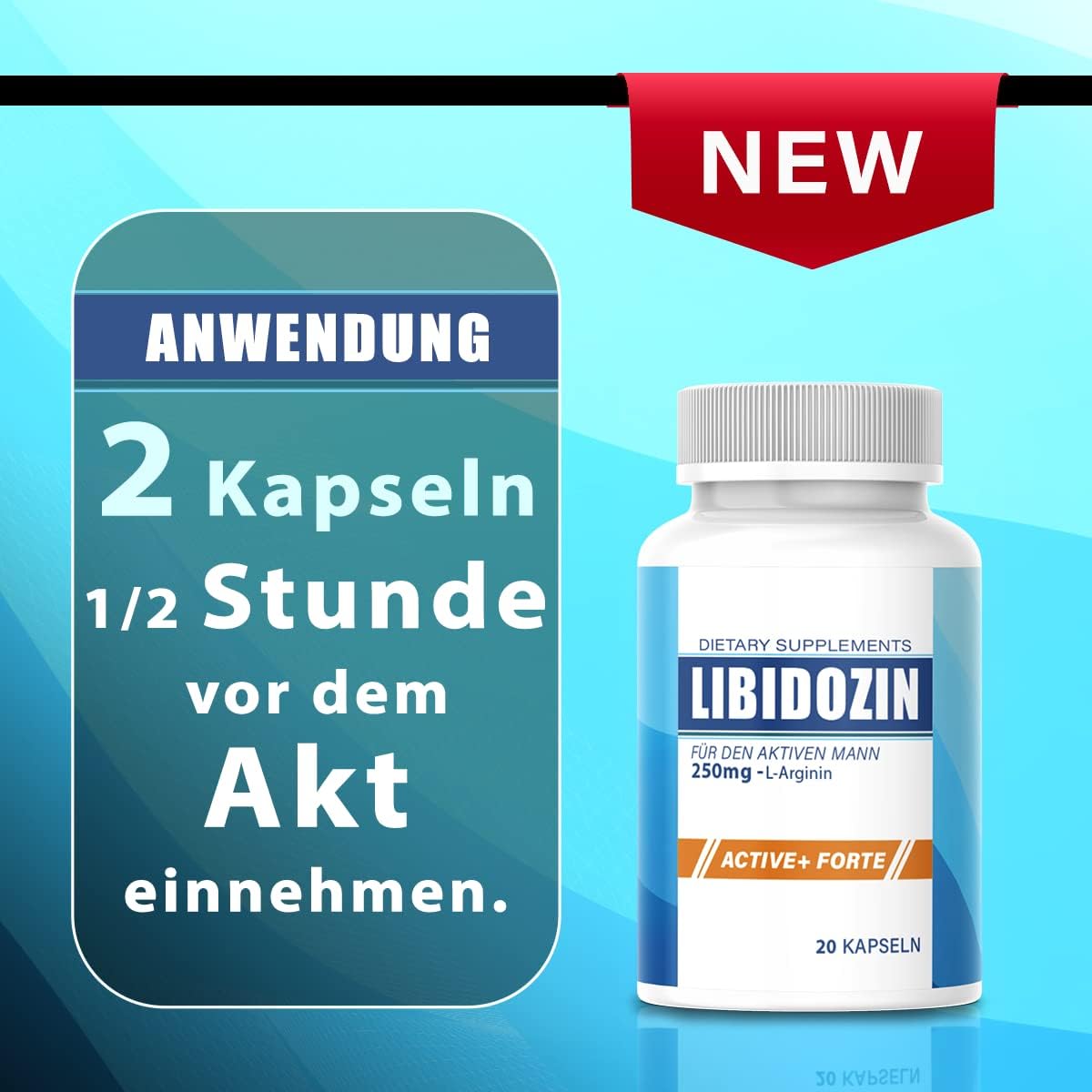 Potenzmittel & Standfestigkeit – Libidozine Capsules Extra Strong – The Immediate Effect for Men with L-Arginine and Zinc – Booster High Dose for Men – Bild 5
