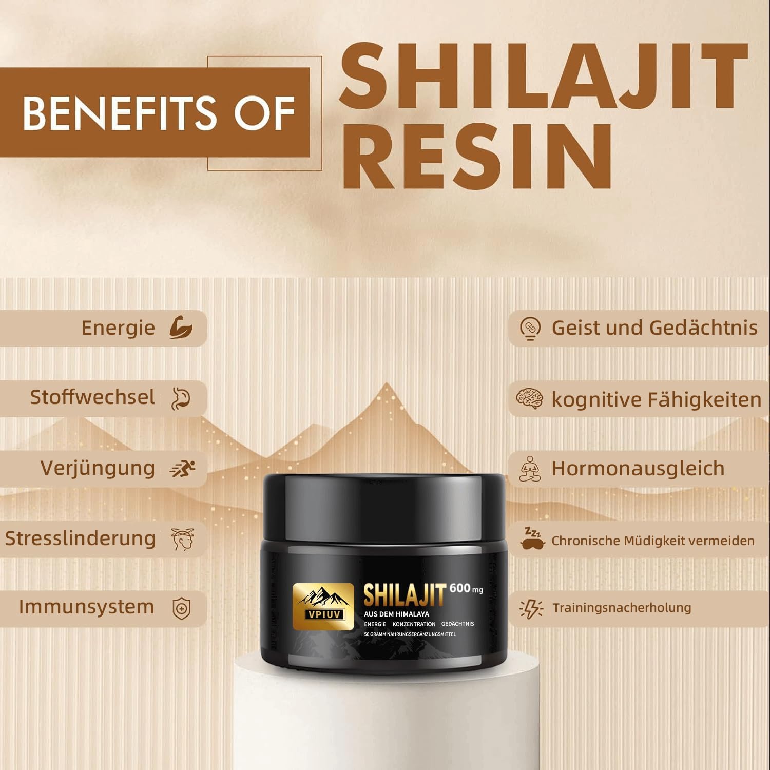 Ausdauer & Energie – Shilajit Resin 100% Pure - Himalayan Shilajit with 75% Fulvic Acid & 85+ Minerals - Natural Energy, Focus & Immune System - 50g Original Resin – Bild 3