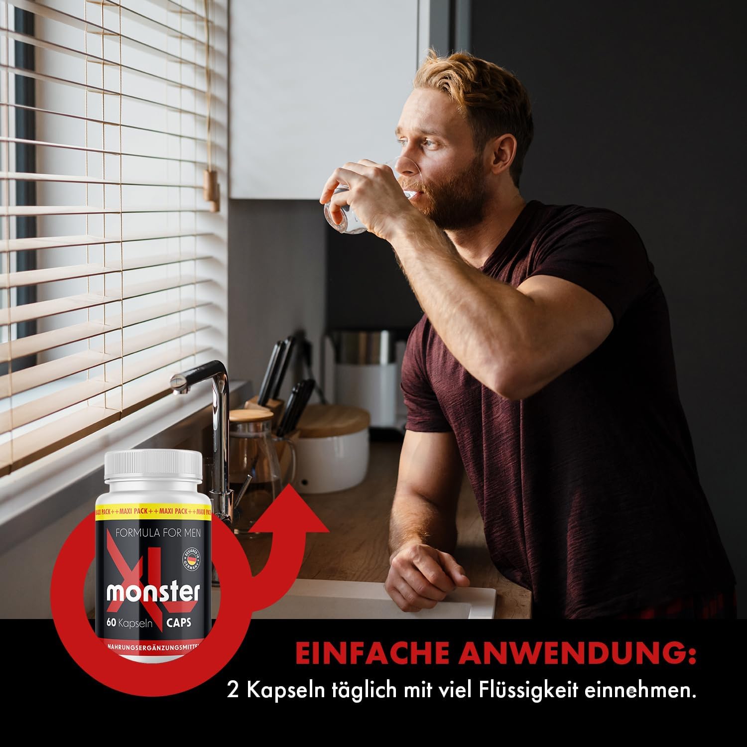 Potenzmittel & Standfestigkeit – Monster XL Caps | Love, Lust and Passion | Easy to Use | 60 Capsules | 1x – Bild 3
