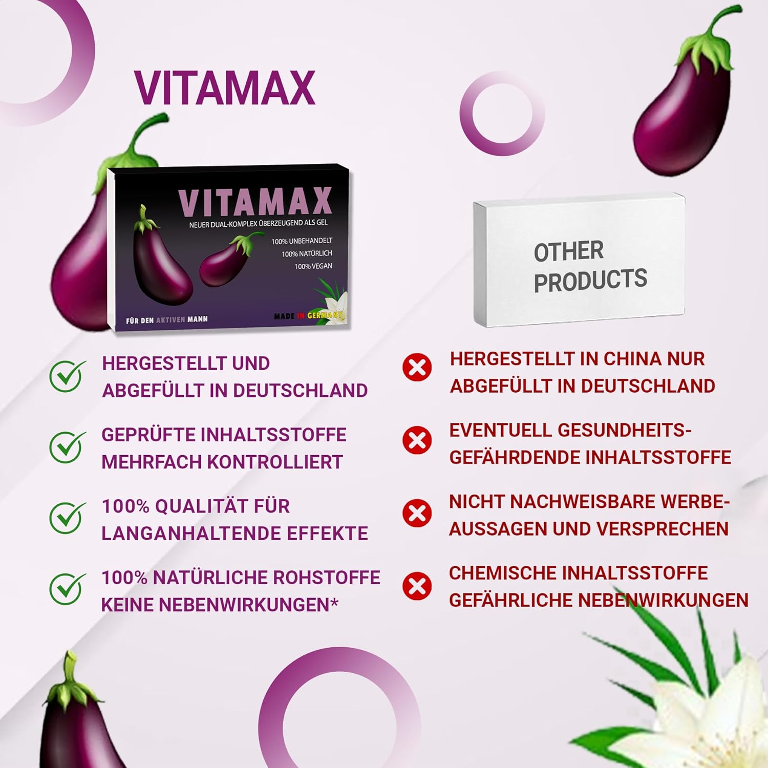 Potenzmittel & Standfestigkeit – Vitamax Extra Strong - Love Happiness for Men - Supports Energy, Endurance & Testosterone - 7 Day Pack - High Dose & Practical – Bild 5
