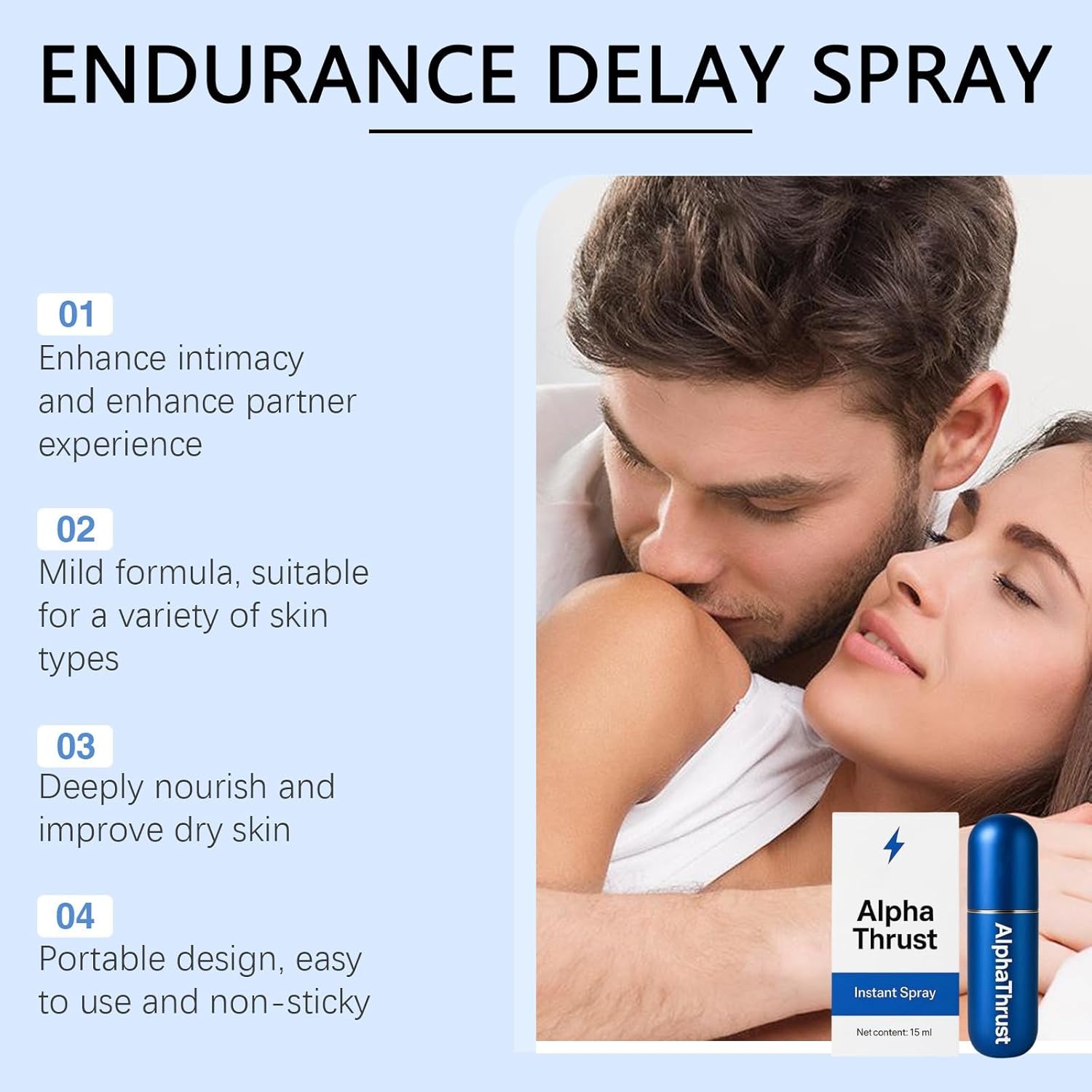 Potenzmittel & Standfestigkeit – Delay Spray for Men, Potency Agent, Extra Strong for Men, Instant Effect, Viagra Men, Delay Spray for Self-Confidence, Men, 15 ml – Bild 4