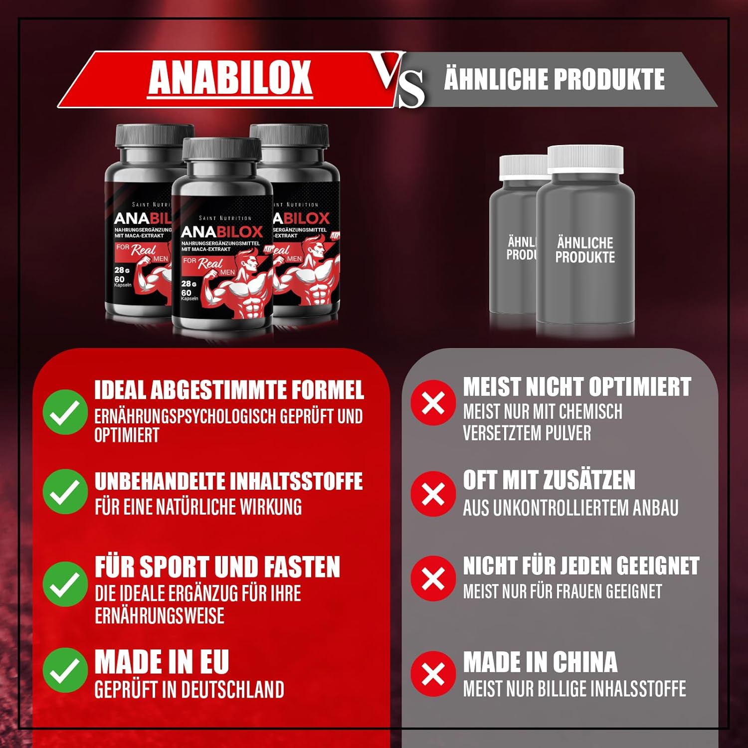 Ausdauer & Energie – Anabilox - Muscle Building Capsules - Supports Muscle Mass and Regeneration - Supplement for Strength and Endurance - with L-Arginine - No Artificial Additives - For Intensive Workout – Bild 7