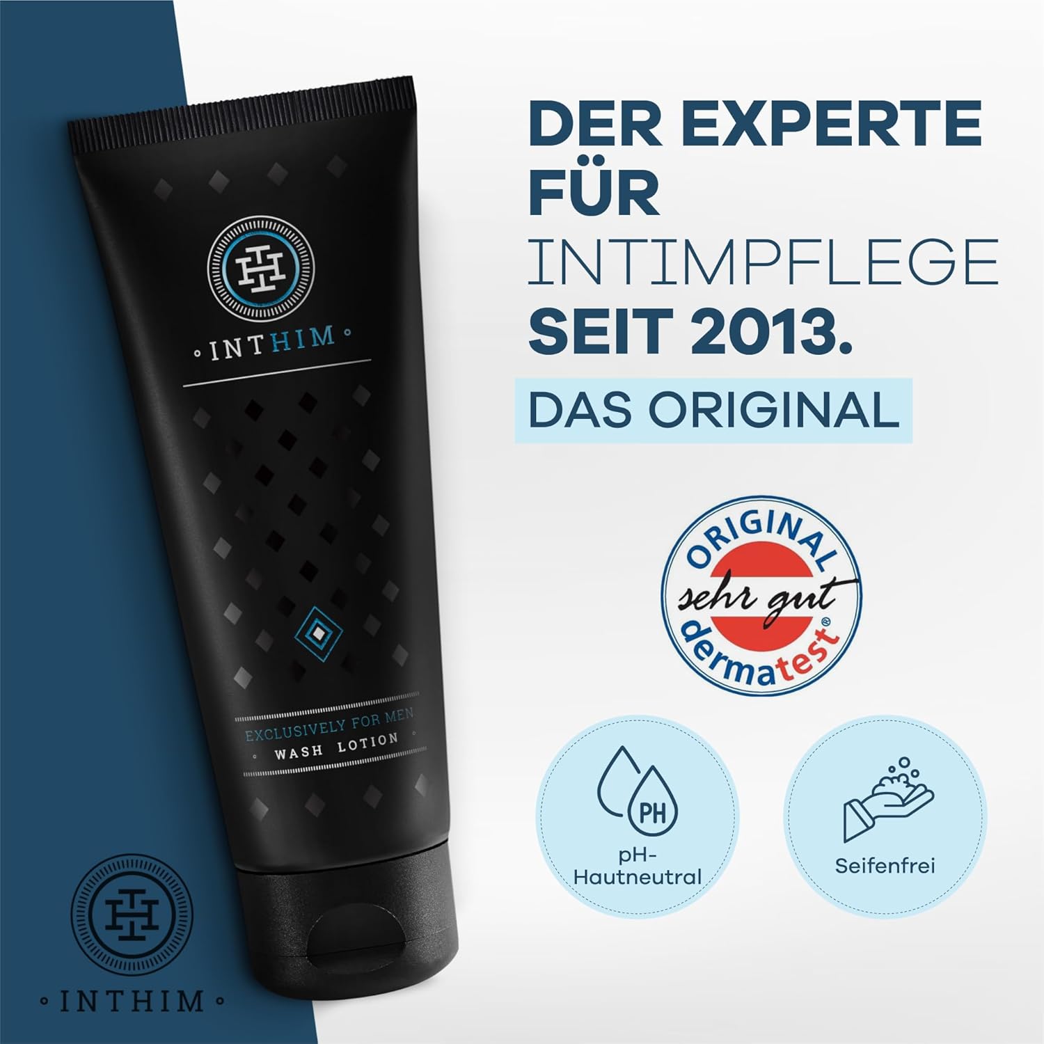 Penisvergrößerung & Pflege – IntHim Antibacterial Intimate Wash Lotion for Men - pH Skin Neutral Intimate Care Men for Itching, Dry Skin & Ideal After Sports (1 x 200 ml) – Bild 2