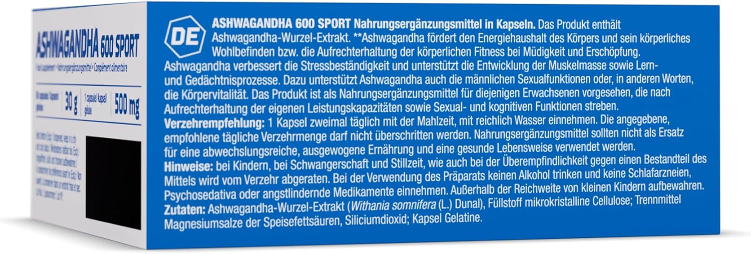 Ausdauer & Energie – 5 x Olimp Ashwagandha 600 Sport, 60 Capsules (5 Pack) – Bild 3