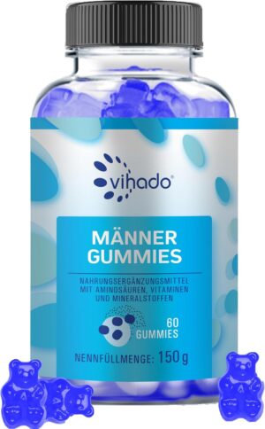 Potenzmittel & Standfestigkeit – Vihado Blue Men's Gummies - Extra Strong Instant Formula High Dose - with L-Arginine, L-Glutathione, L-Glutamine, 60 Gummies