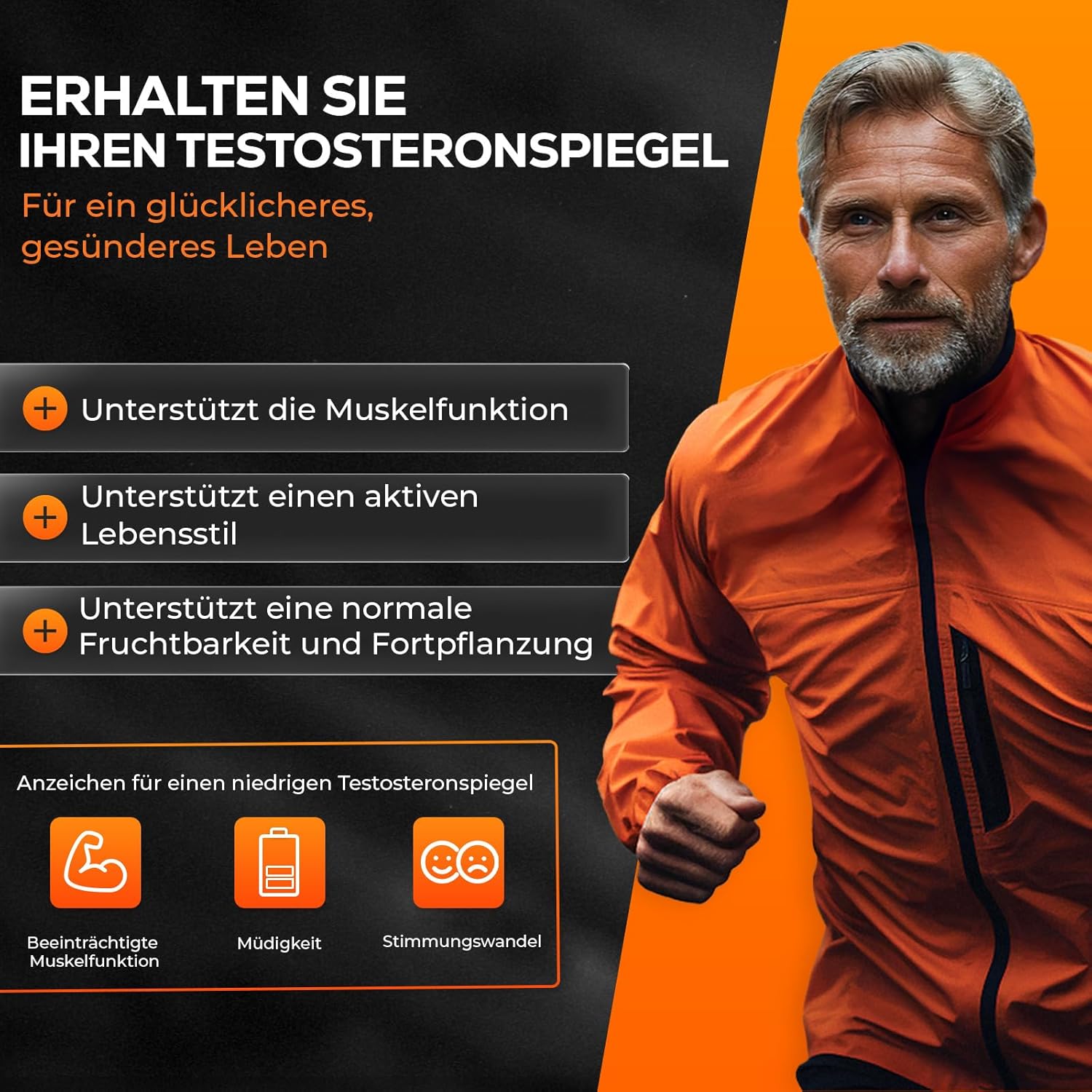 Ausdauer & Energie – 4 HIM TestoBalance - for a Normal Testosterone Levels, Energy and Muscle Function - with Zinc + Magnesium + B6 Complex, L-Arginine, Ginseng and Selenium - 60 Vegan Tablets – Bild 2