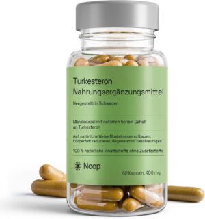 Ausdauer & Energie – NOOP Turkesterone hochdosiert - Natürliches Testosteron Unterstützung für Libido und Muskelaufbau bei sportlichen Männern, vegan & laborgetestet, Made in Schweden, 400 mg | 60 Kapseln