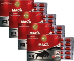 Potenzmittel & Standfestigkeit – B.P.V - Maca 60 Capsules - Training Booster - Perfect for Athletes and Active Men - For Lust - Love - Passion and More