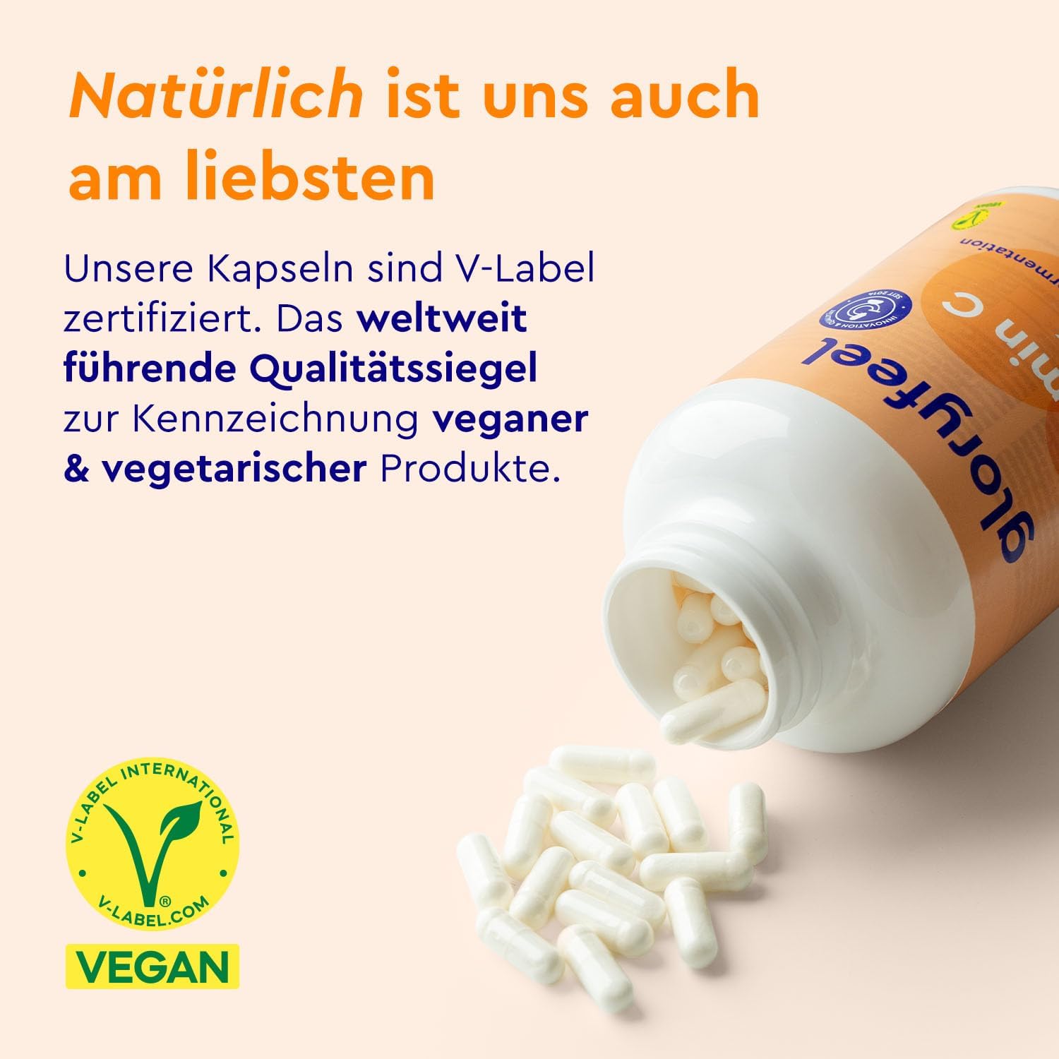 Ausdauer & Energie – Vitamin C + zinc - 365 vegan capsules - 1000 mg buffered vegetable vitamin C (acid-free and stomach friendly) plus 20 mg zinc per daily dose - laboratory tested without additives made in Germany. – Bild 5