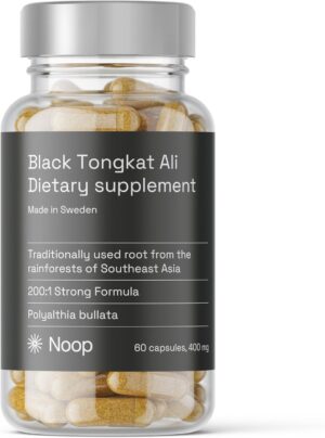 Ausdauer & Energie – NOOP Black Ton-Kat 400 mg, Premium Booster Capsules for Men - Natural Dietary Supplements for Muscle Building - 60 Vegan Capsules from Sweden