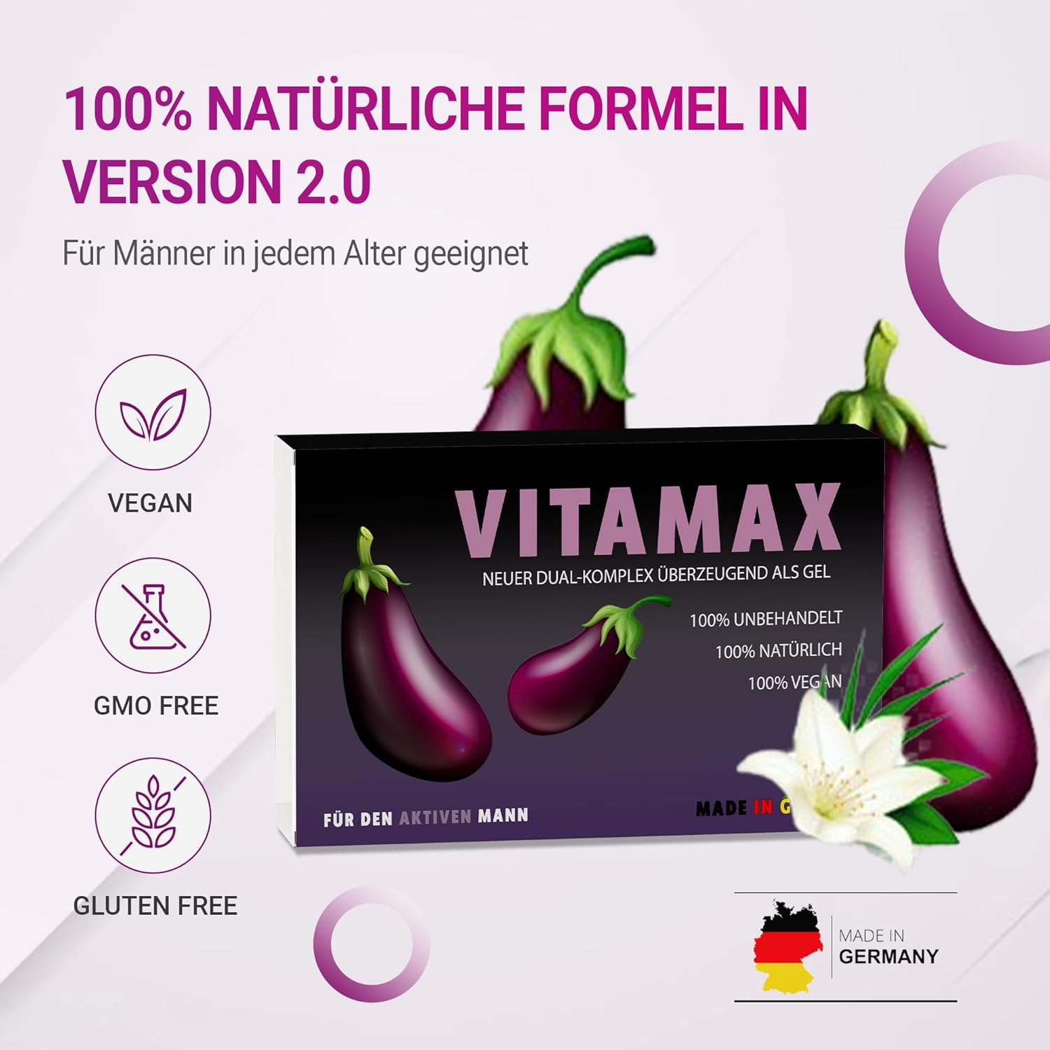 Potenzmittel & Standfestigkeit – Vitamax Extra Strong - Love Happiness for Men - Supports Energy, Endurance & Testosterone - 7 Day Pack - High Dose & Practical – Bild 4
