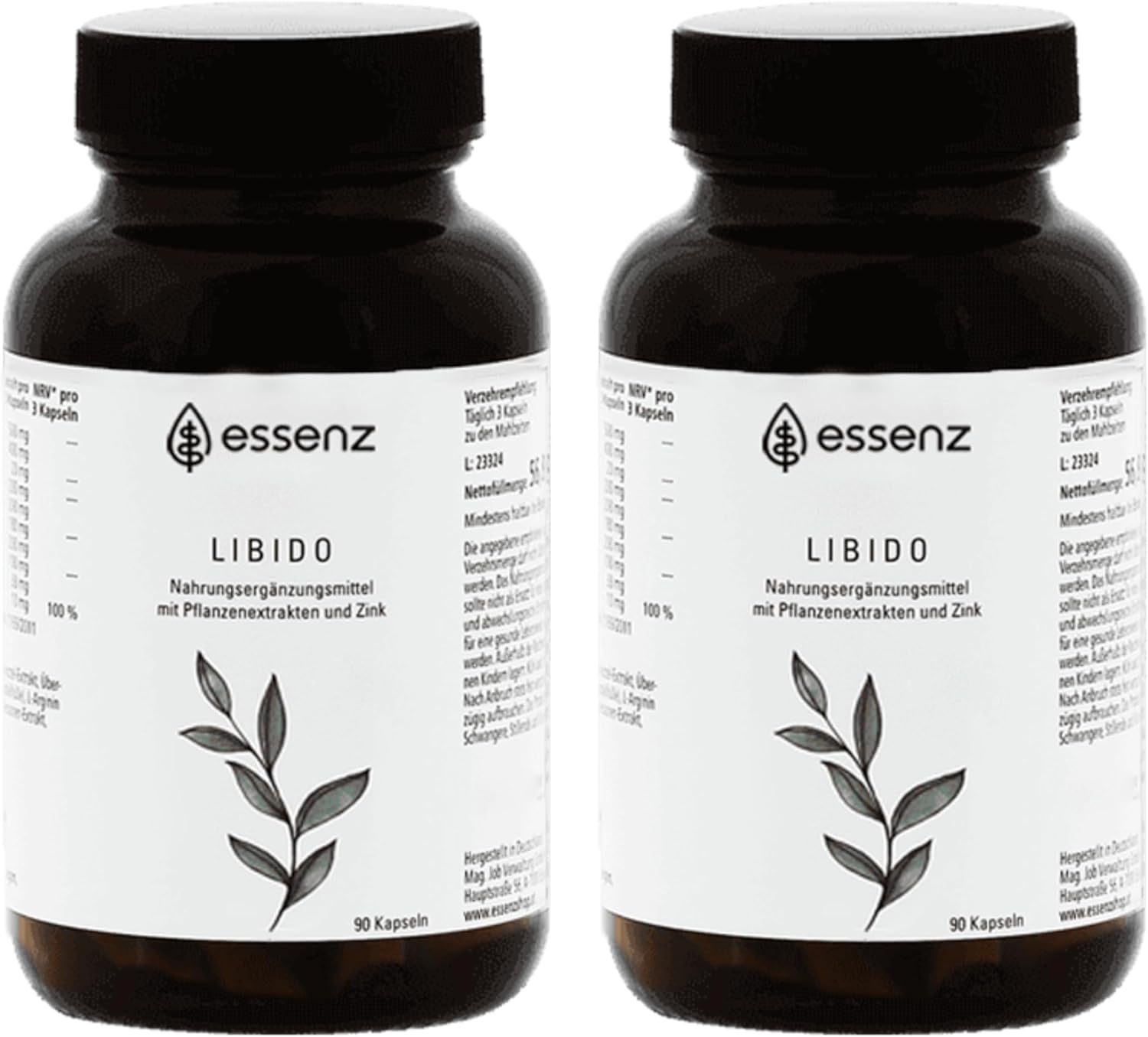 Potenzmittel & Standfestigkeit – ESSENZ - Libido 2 x 90 Capsules - Libido Capsules with Maca Root Powder, Ashwagandha Root & Fenugreek Seed Extract. To Promote Vitality & Performance
