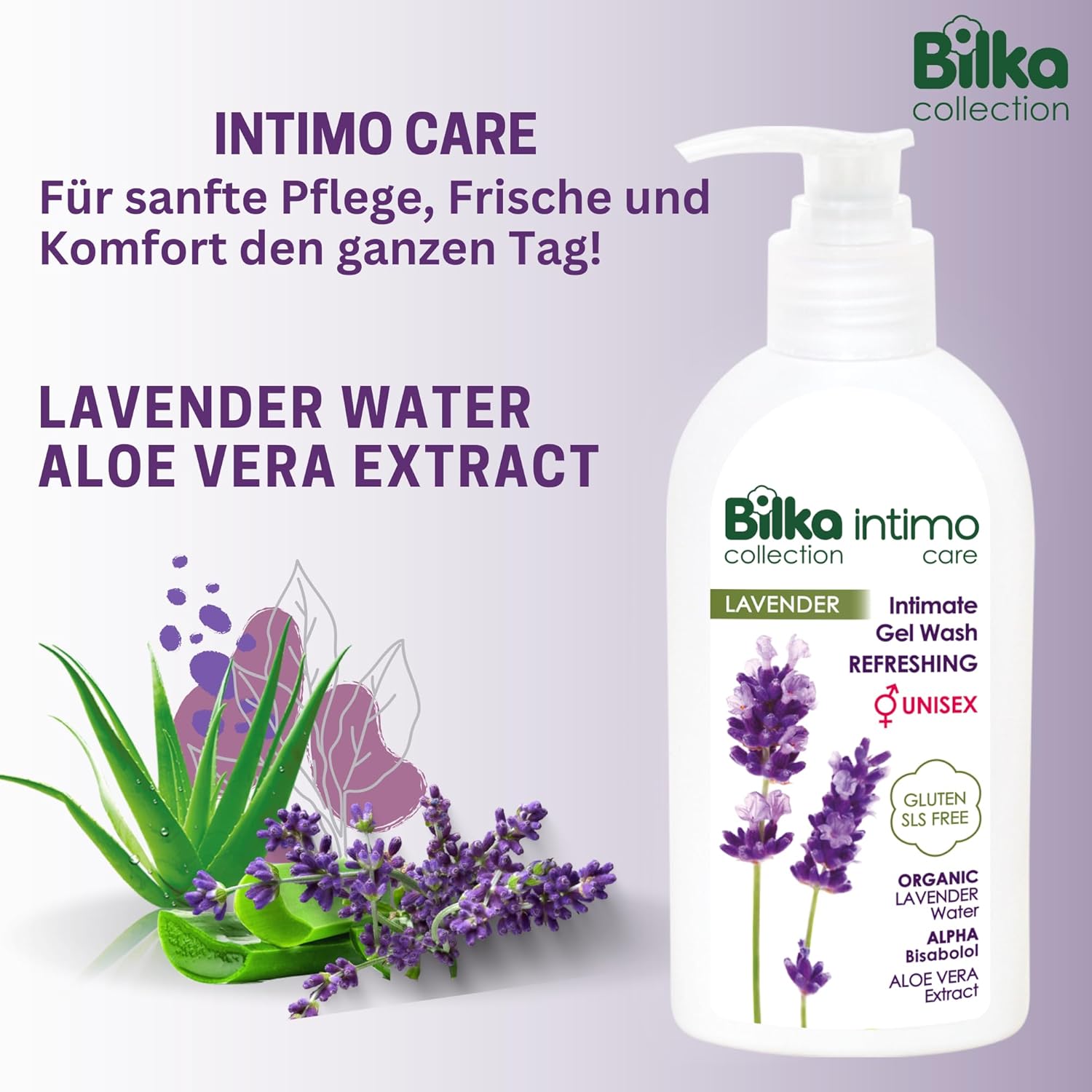 Penisvergrößerung & Pflege – Intimate Wash Gel with Organic Lavender Water and Aloe Vera Extract, Refreshing, Unisex Intimate Care for Daily Hygiene, Paraben-Free, SLS Free, 200 ml – Bild 2